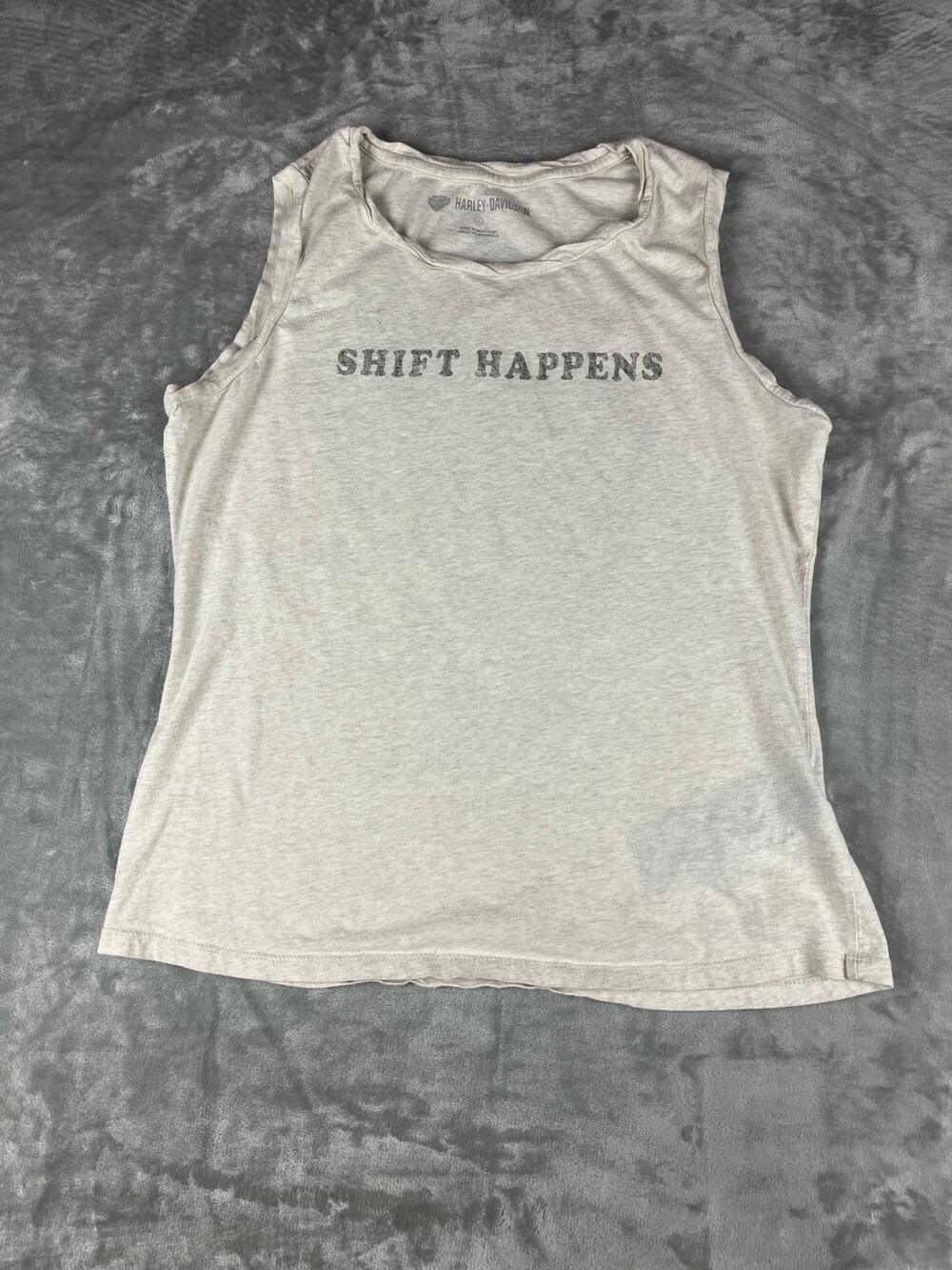 Harley Davidson "Shift Happens" Sleeveless Tee Women's Large L